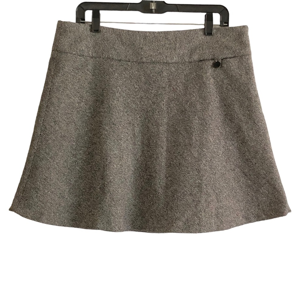 Women’s GAP Skirt Gray Stretch Tweed Pink Satin Lining Short Skirt Size 12